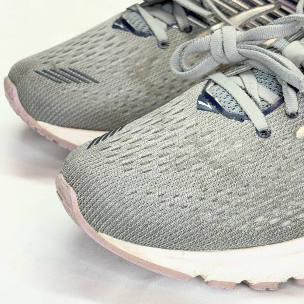 Brooks Adrenaline GTS 19 Shoes Womens 9.5 B Gray Purple‎ Running Sneaker Support
